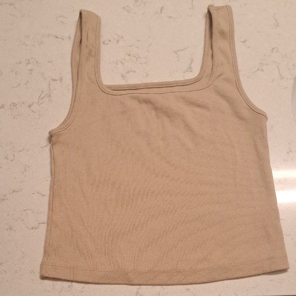 Old Navy Cropped Square-Neck Ribbed Tank